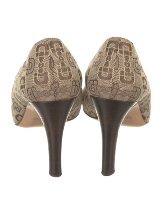 Gucci Web Accent Canvas Pumps