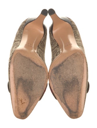 Gucci Web Accent Canvas Pumps