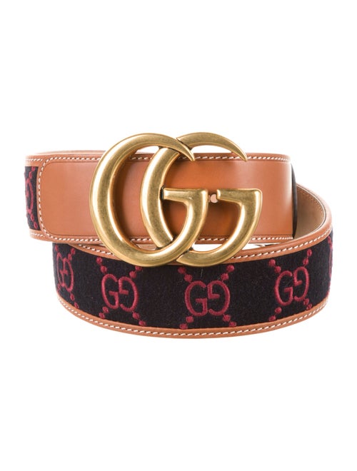 Gucci Double G Logo Wool Belt