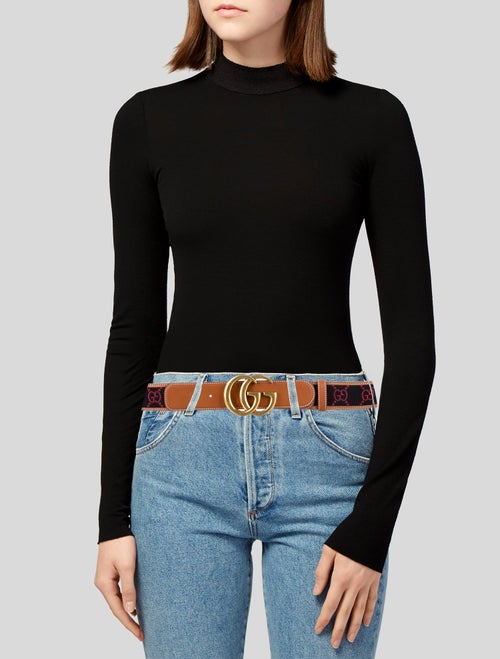 Gucci Double G Logo Wool Belt
