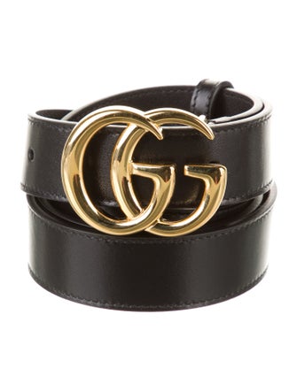 Gucci Double G Logo Leather Belt