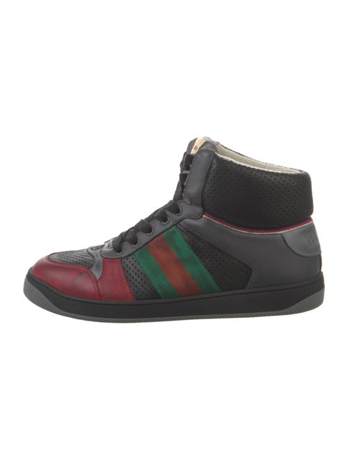 Gucci Web Accent Leather Sneakers