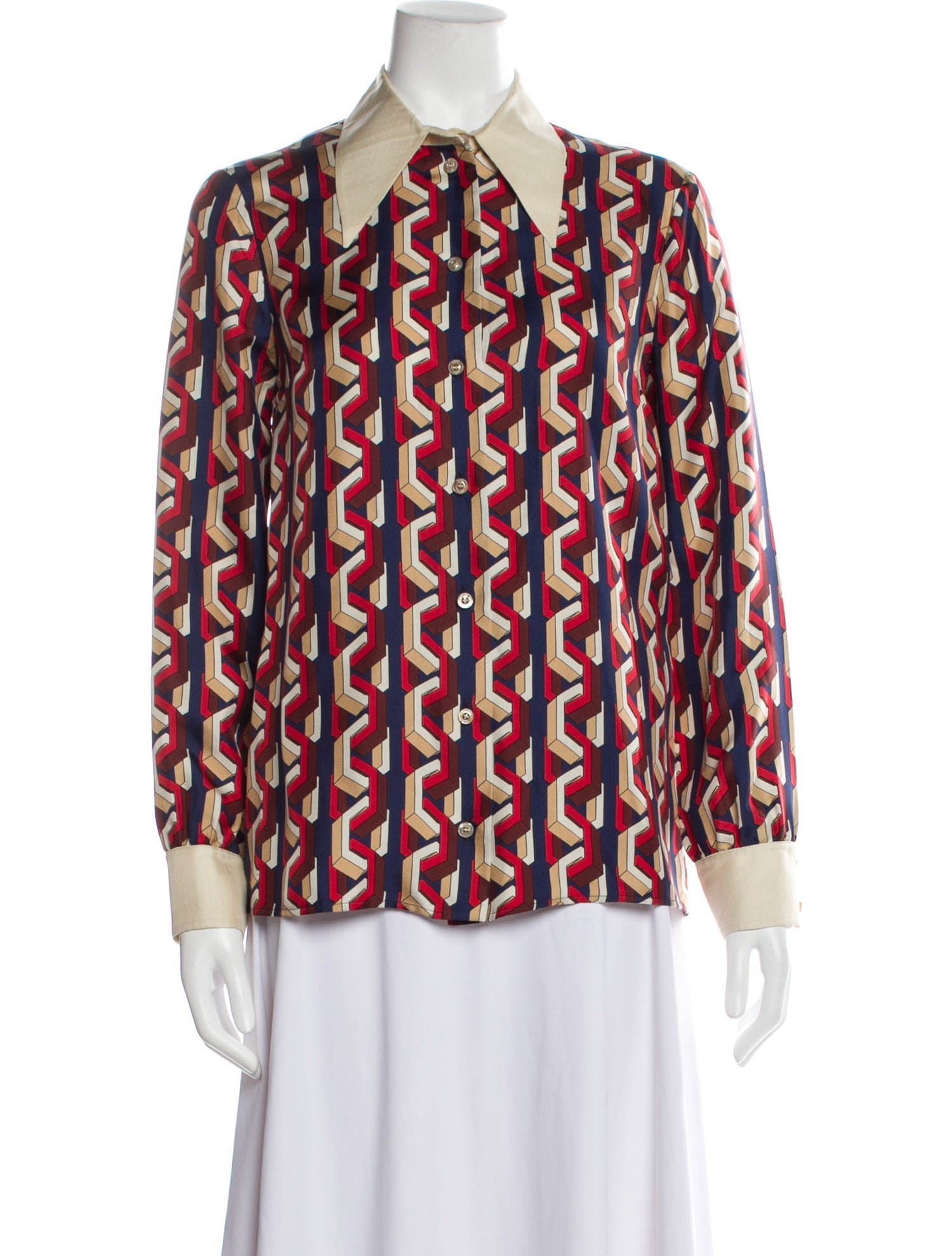 Gucci 2017 Silk Button-Up Top