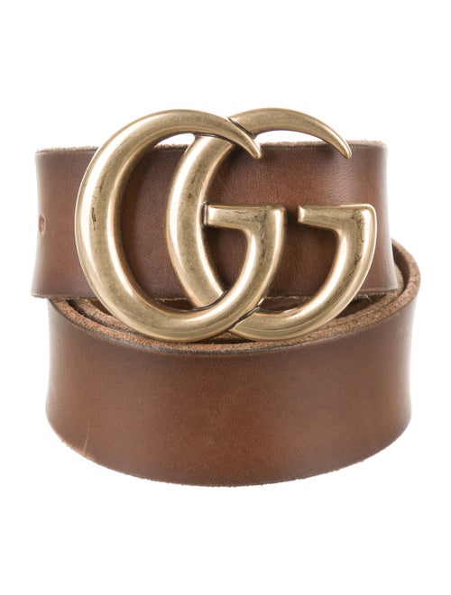 Gucci Double G Logo Leather Belt