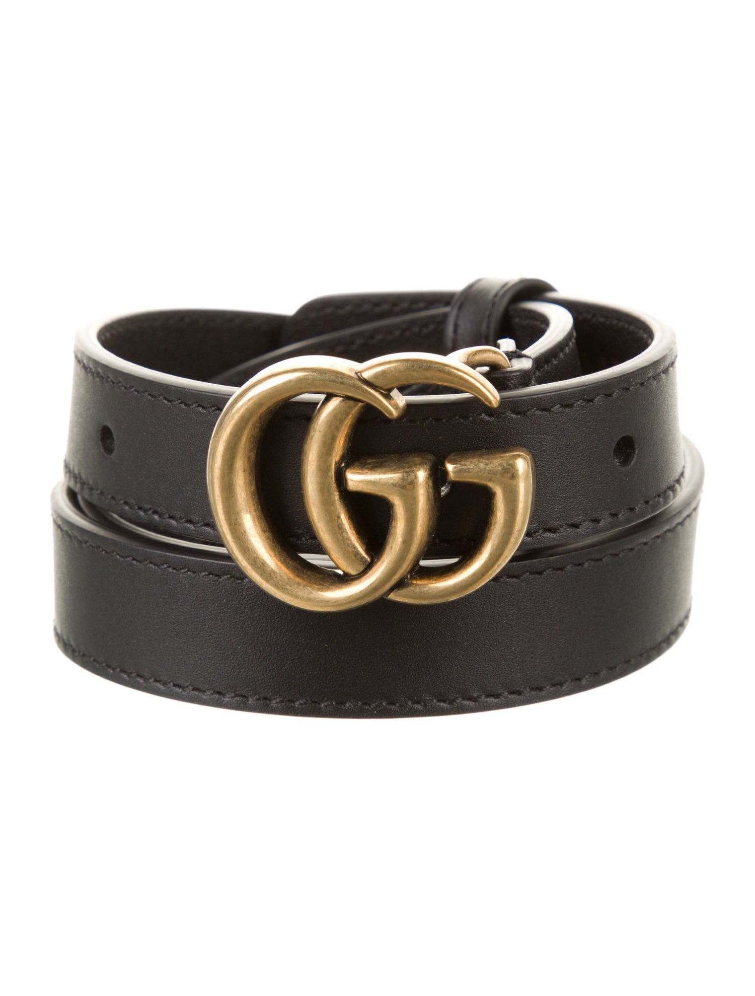 Gucci Double G Logo Skinny Belt