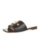Gucci Double G Logo Leather Slides
