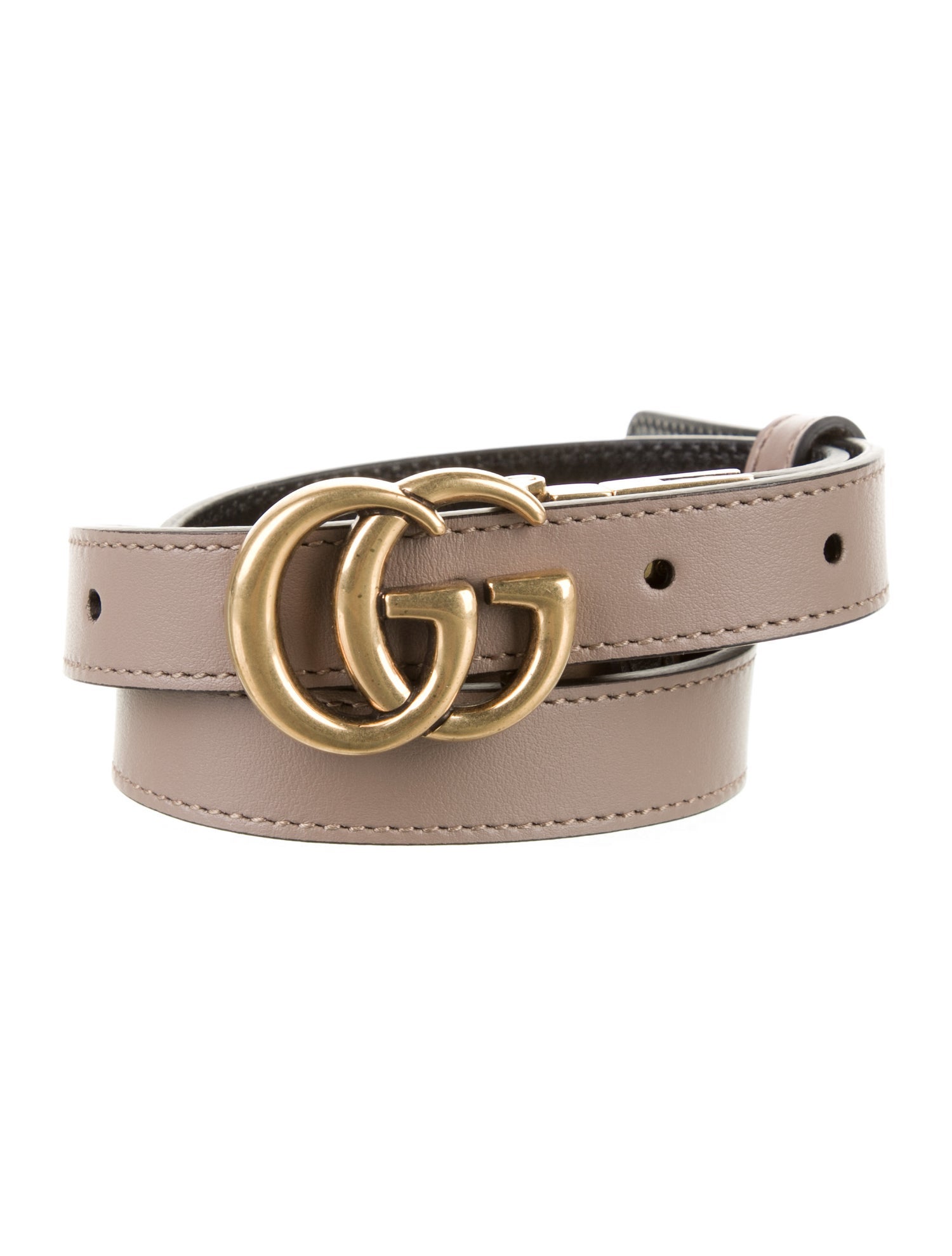Gucci Double G Logo Skinny Belt