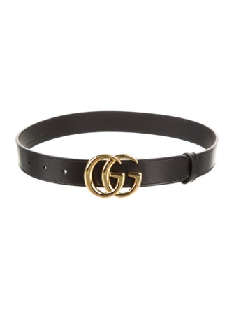 Gucci Double G Logo Leather Belt