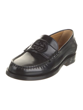 Gucci Interlocking G Logo Leather Loafers