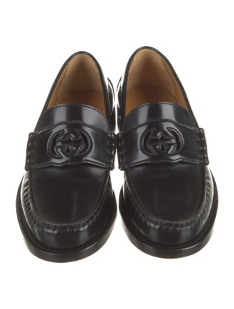 Gucci Interlocking G Logo Leather Loafers