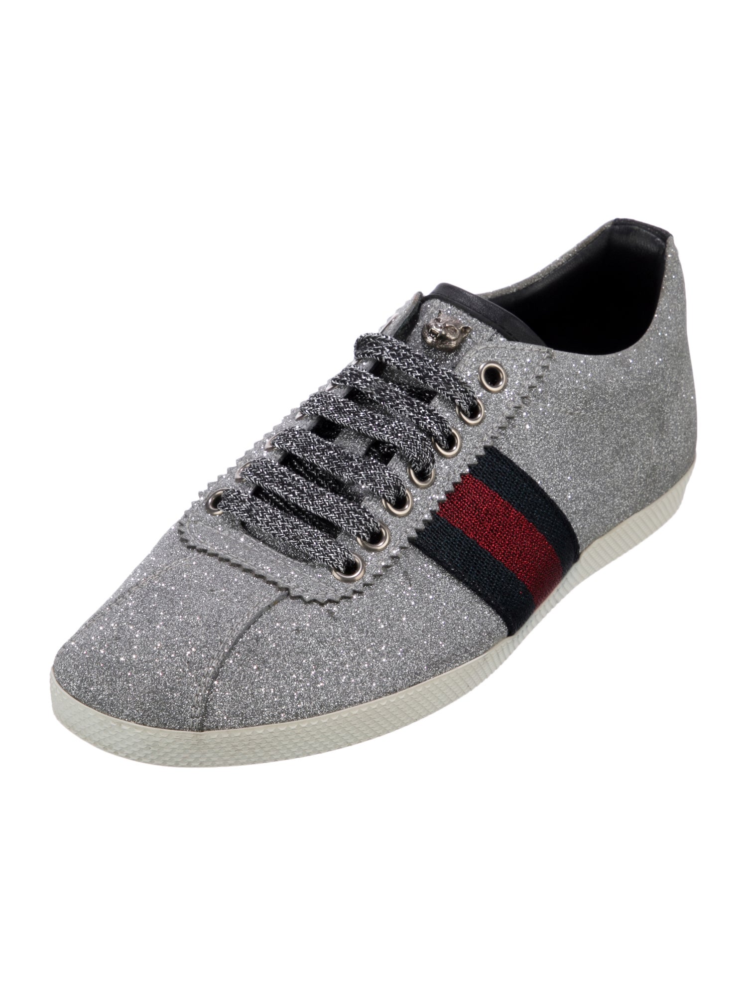 Gucci Sylvie Web Accent Glitter Sneakers
