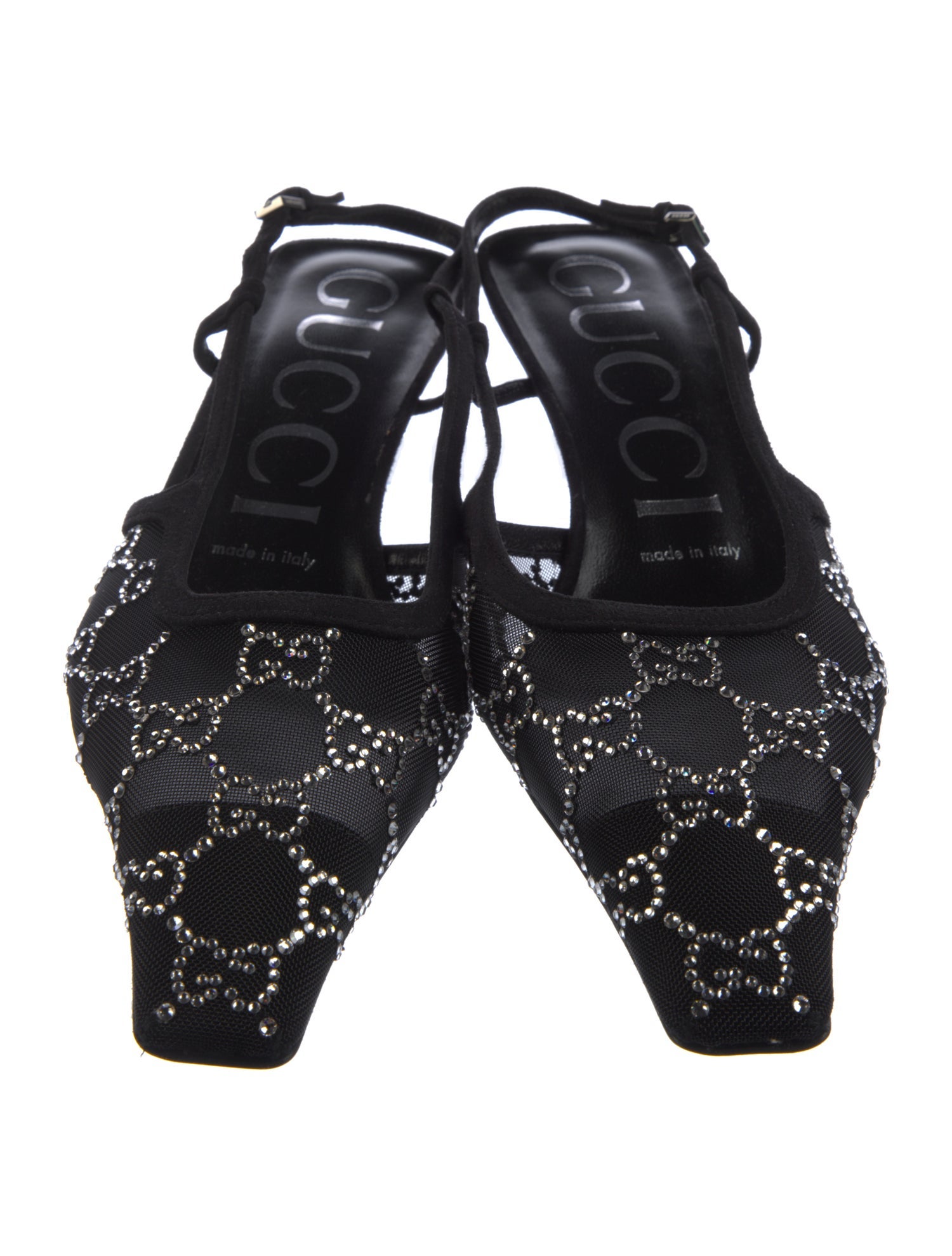 Gucci GG Logo Mesh Slingback Pumps