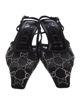 Gucci GG Logo Mesh Slingback Pumps