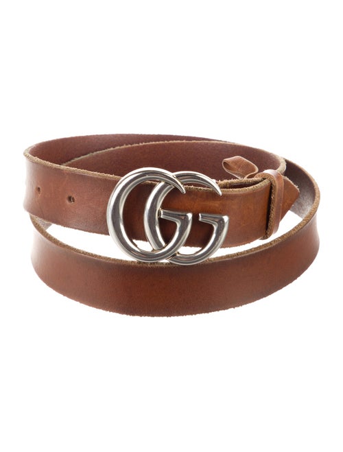 Gucci Double G Logo Leather Belt