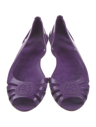 Gucci Rubber Cutout Accent D'Orsay Flats