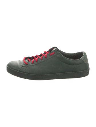 Gucci Web Accent Leather Sneakers