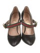 Gucci Web Accent Leather Pumps