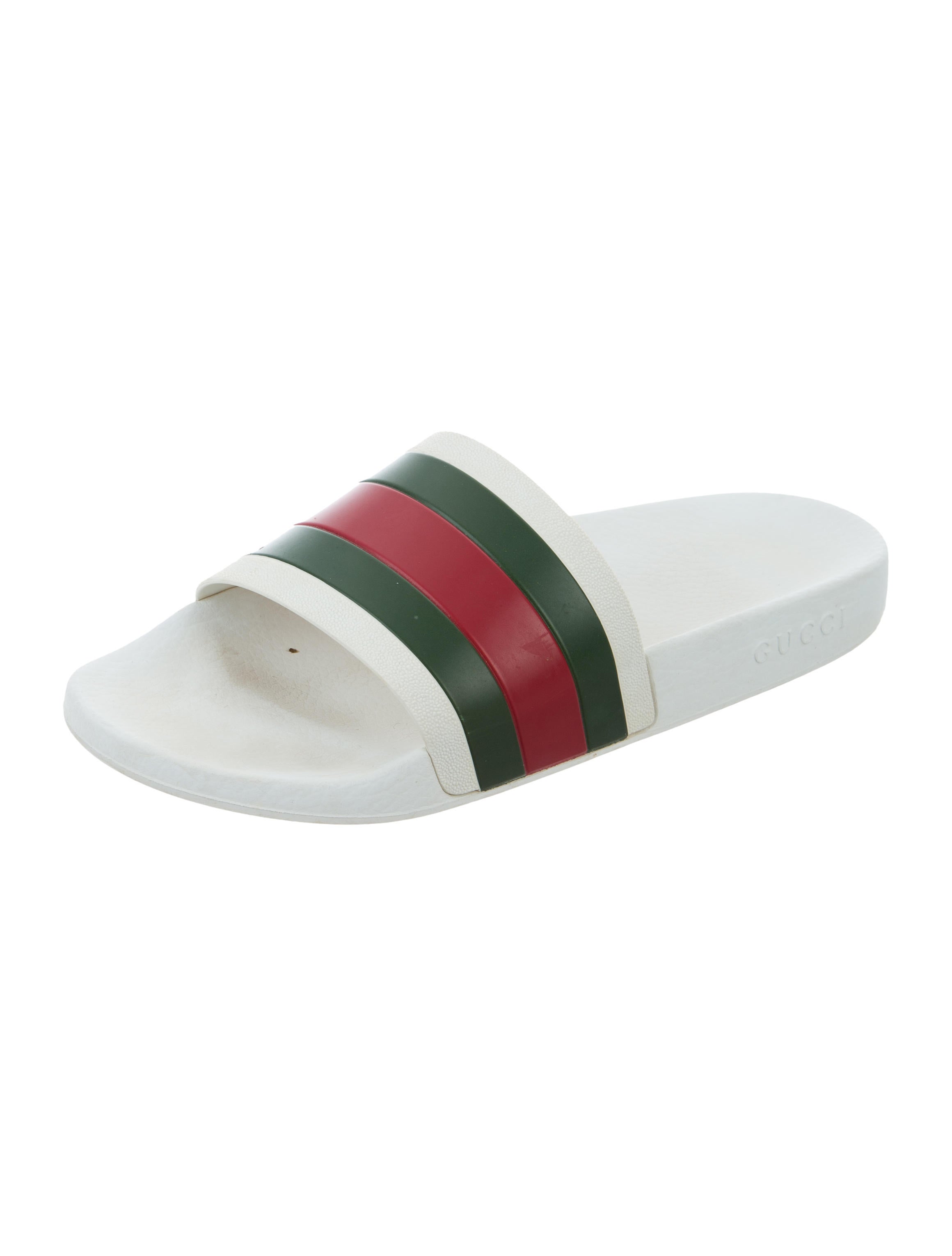 Gucci Rubber Web Slide Sandals - Shoes - GUC175297 | The RealReal