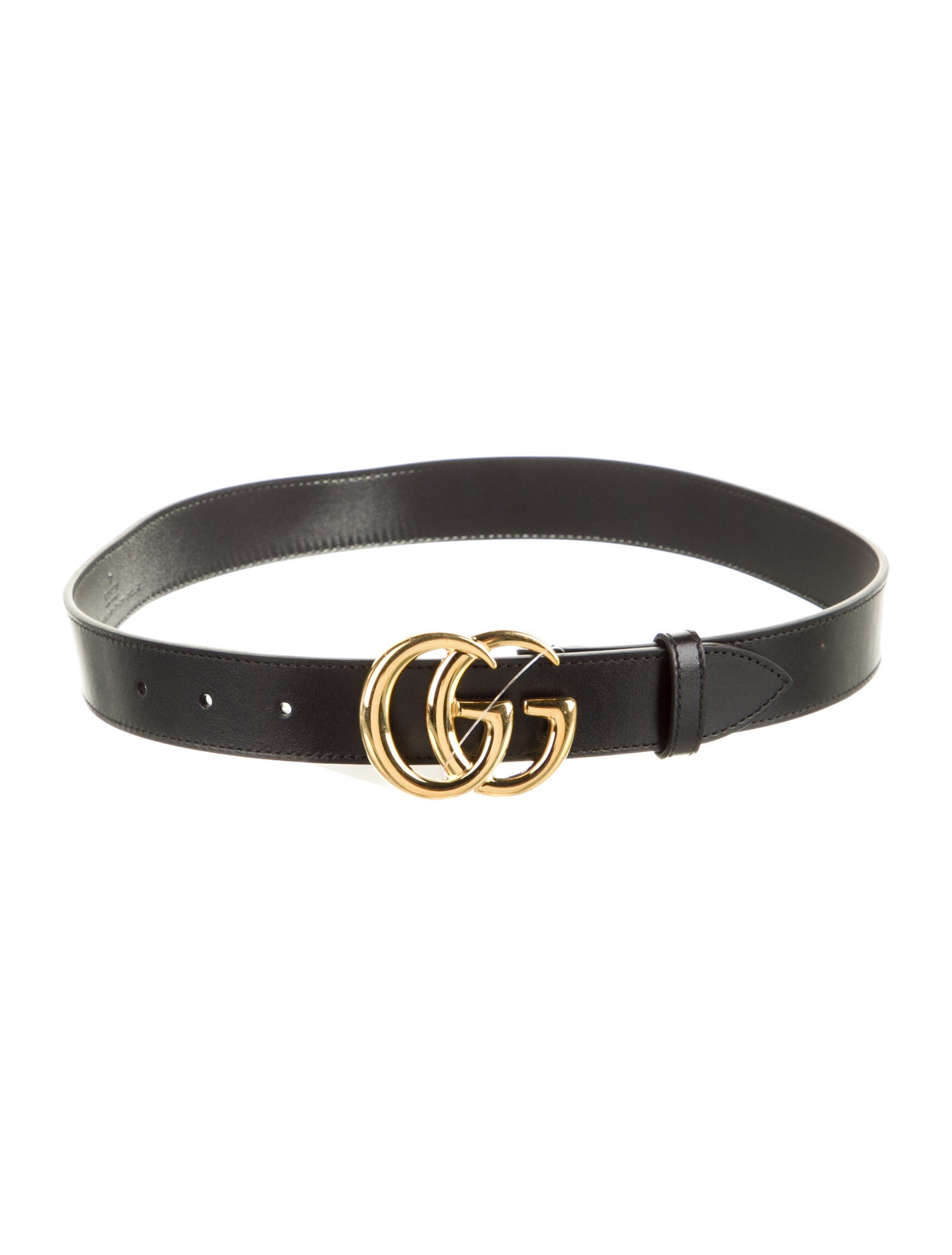 Gucci Double G Logo Leather Belt