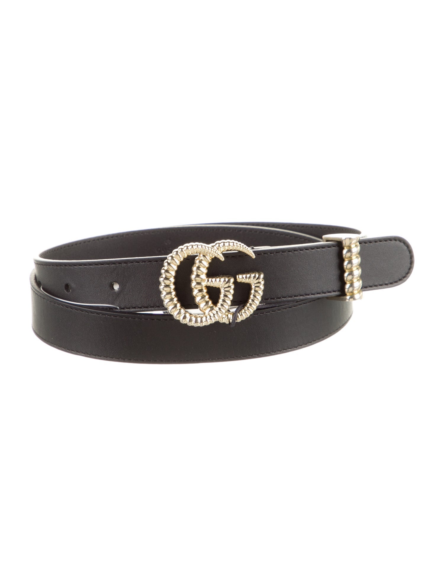 Gucci Double G Logo Skinny Belt