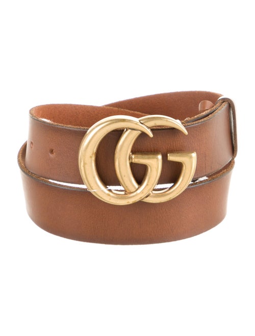 Gucci Double G Logo Leather Belt