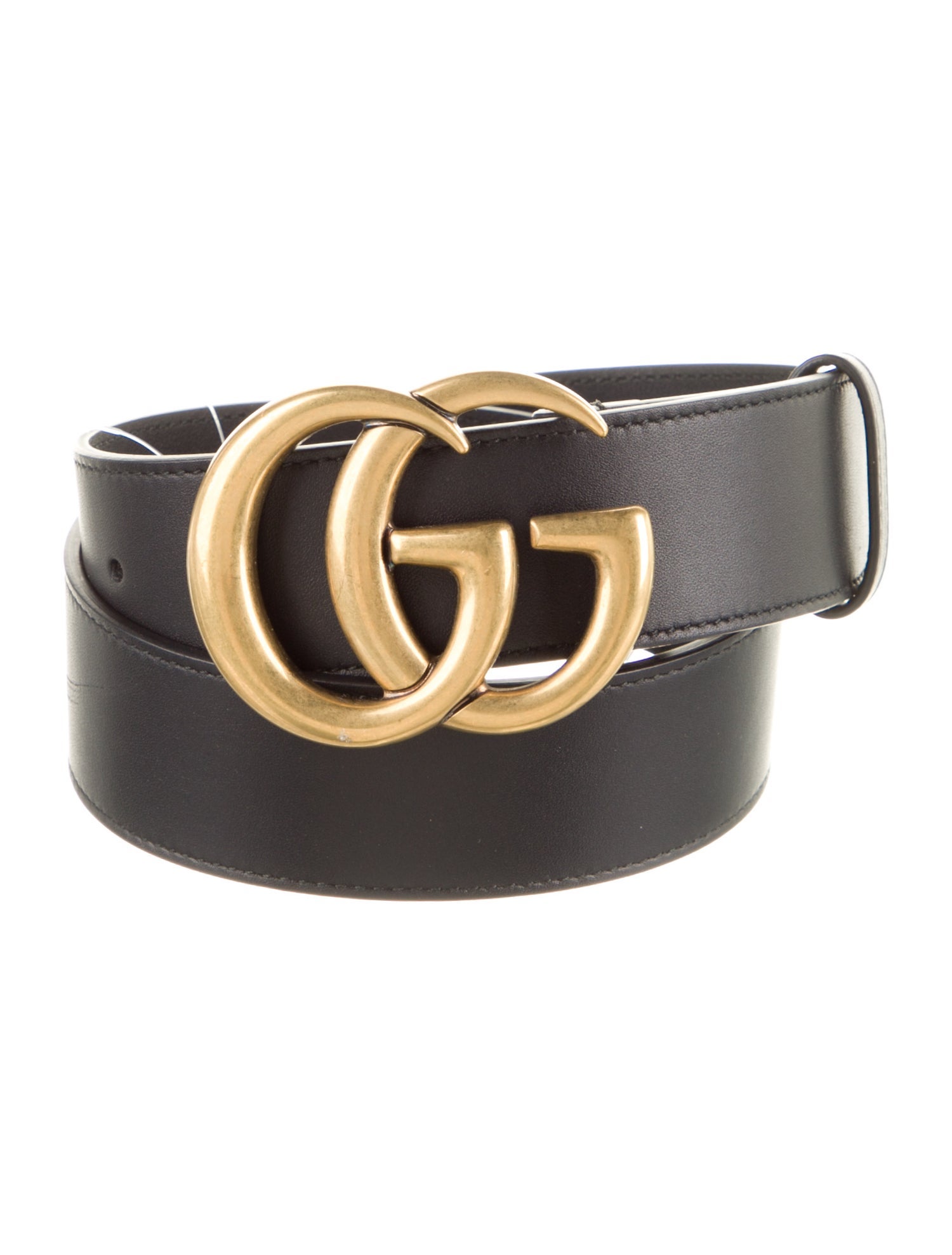 Gucci Double G Logo Leather Belt