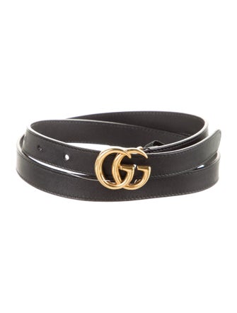 Gucci Double G Logo Skinny Belt