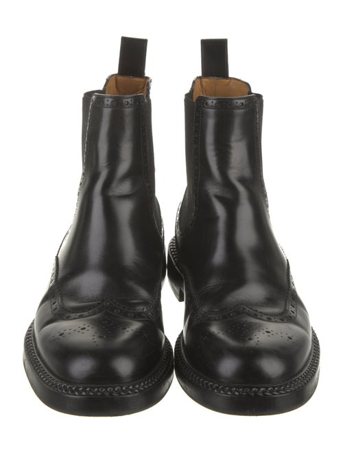 Gucci Web Accent Leather Chelsea Boots