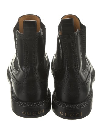Gucci Web Accent Leather Chelsea Boots