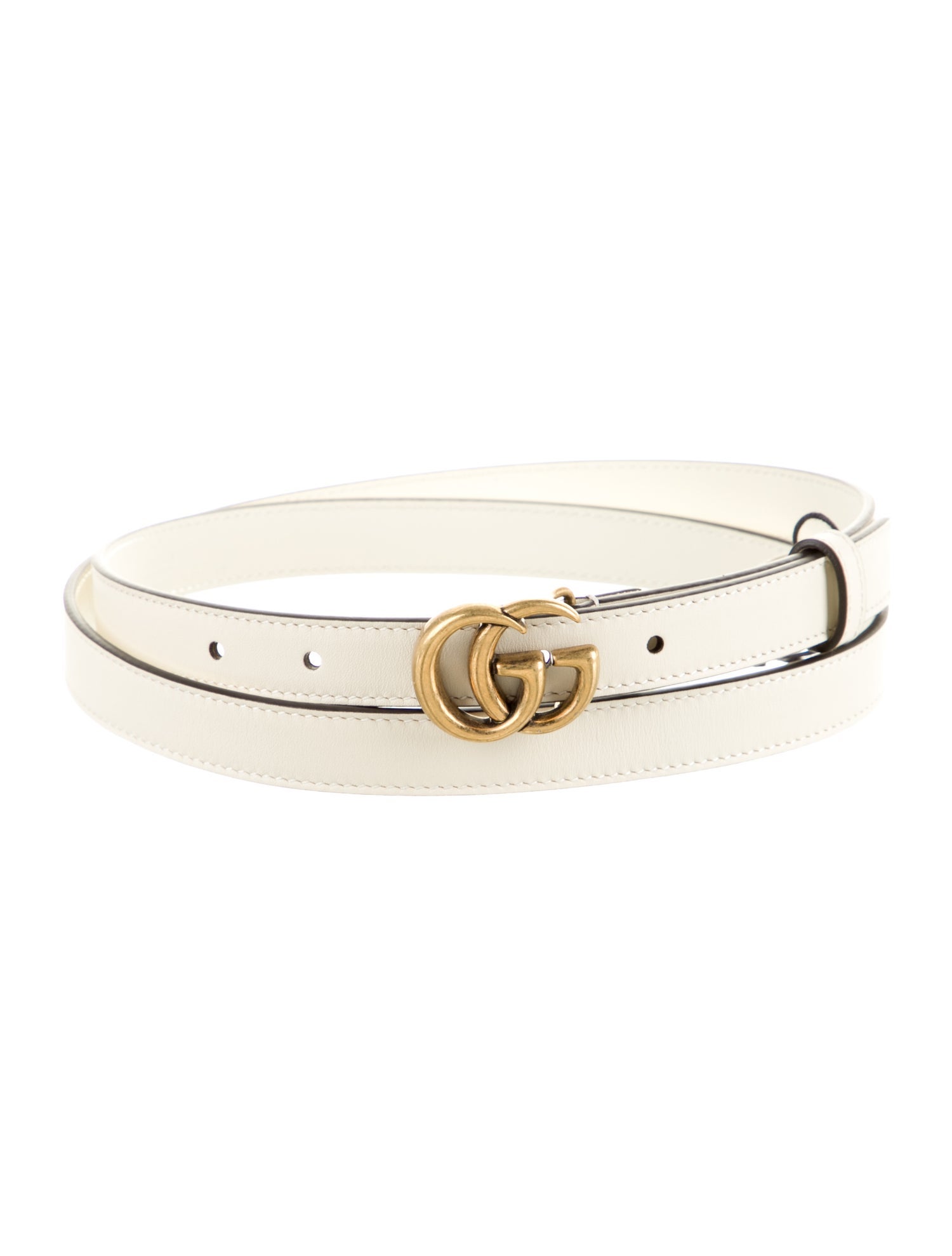 Gucci Double G Logo Skinny Belt