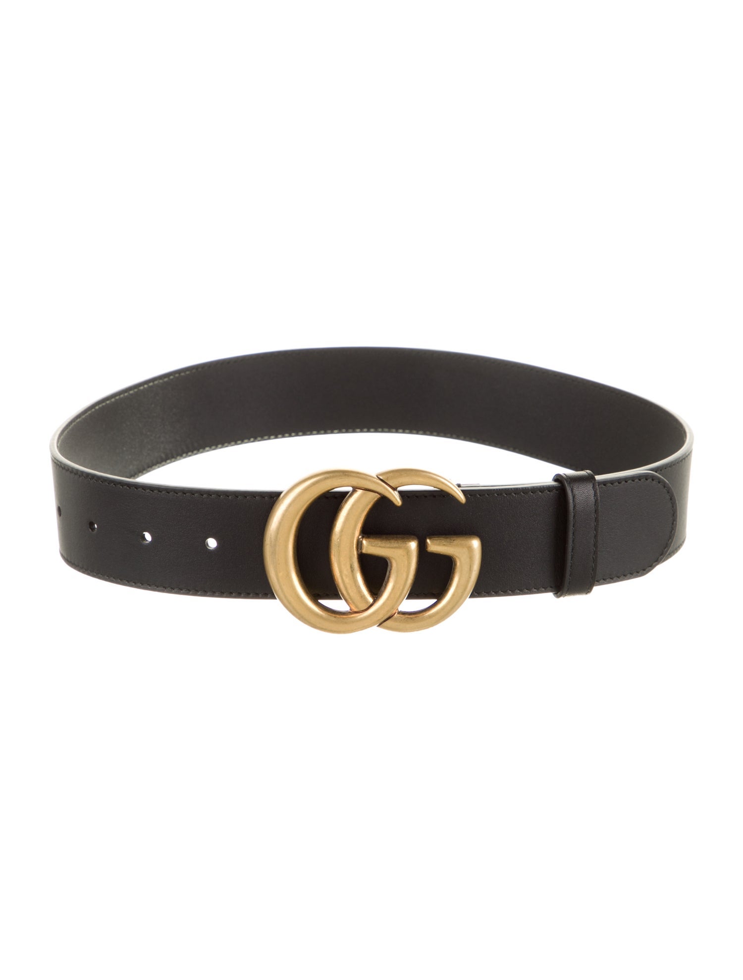 Gucci Double G Logo Leather Belt