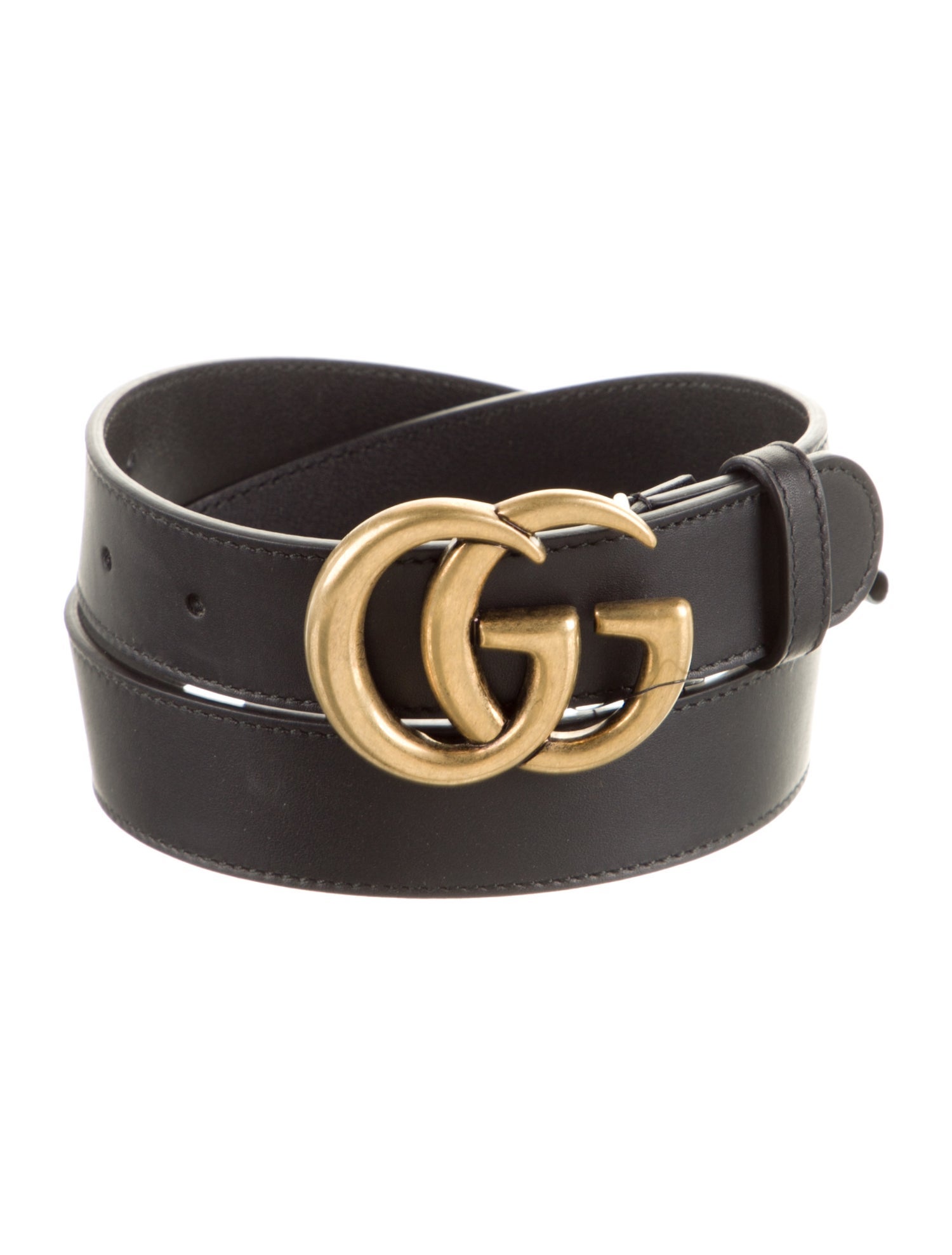 Gucci Double G Logo Leather Belt