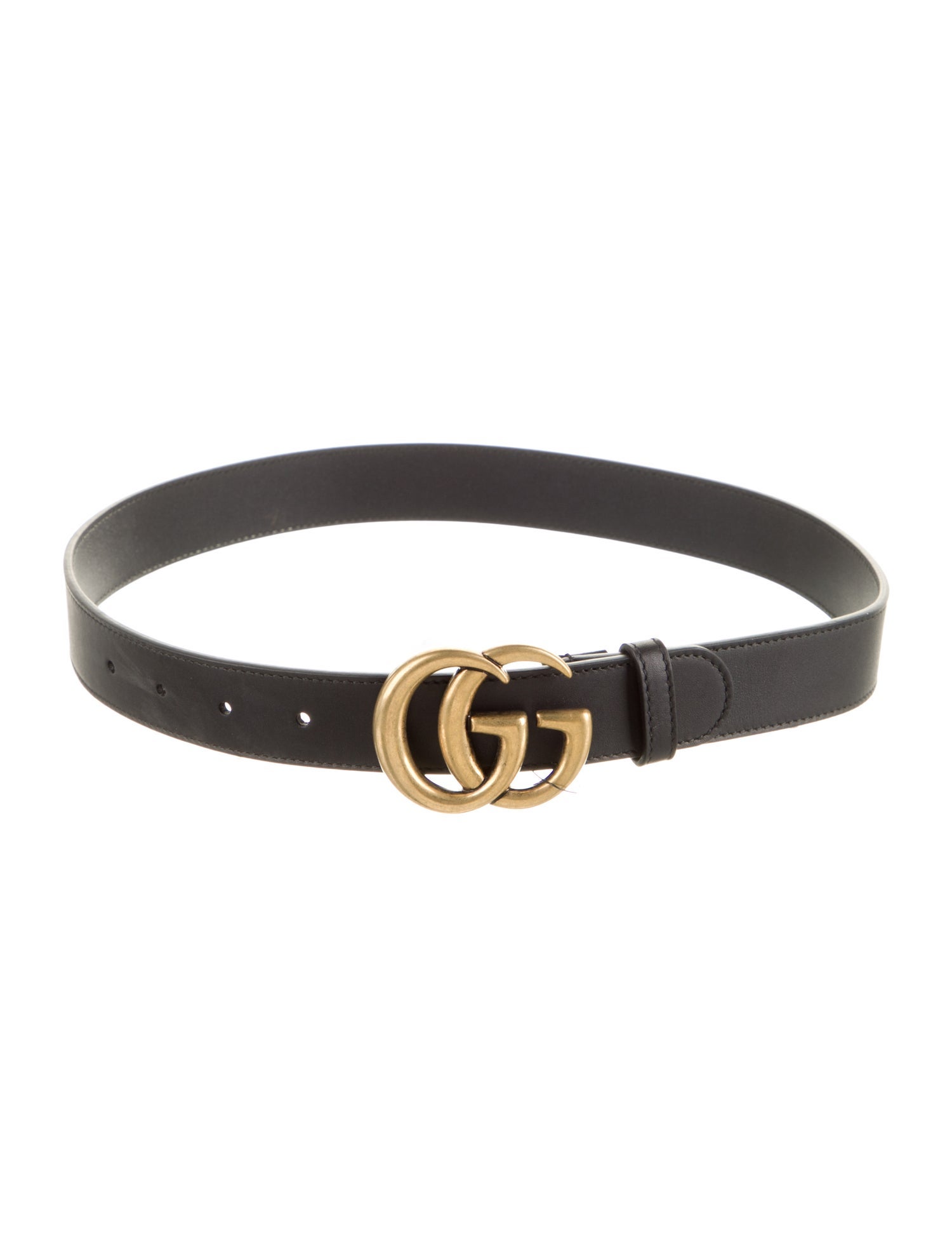 Gucci Double G Logo Leather Belt