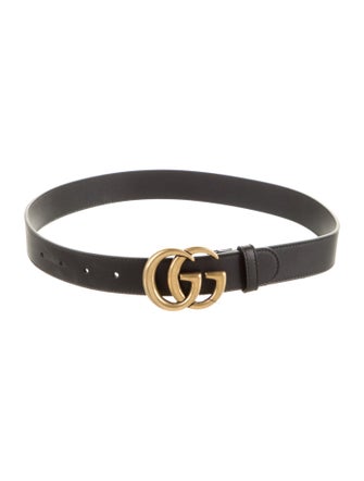 Gucci Double G Logo Leather Belt