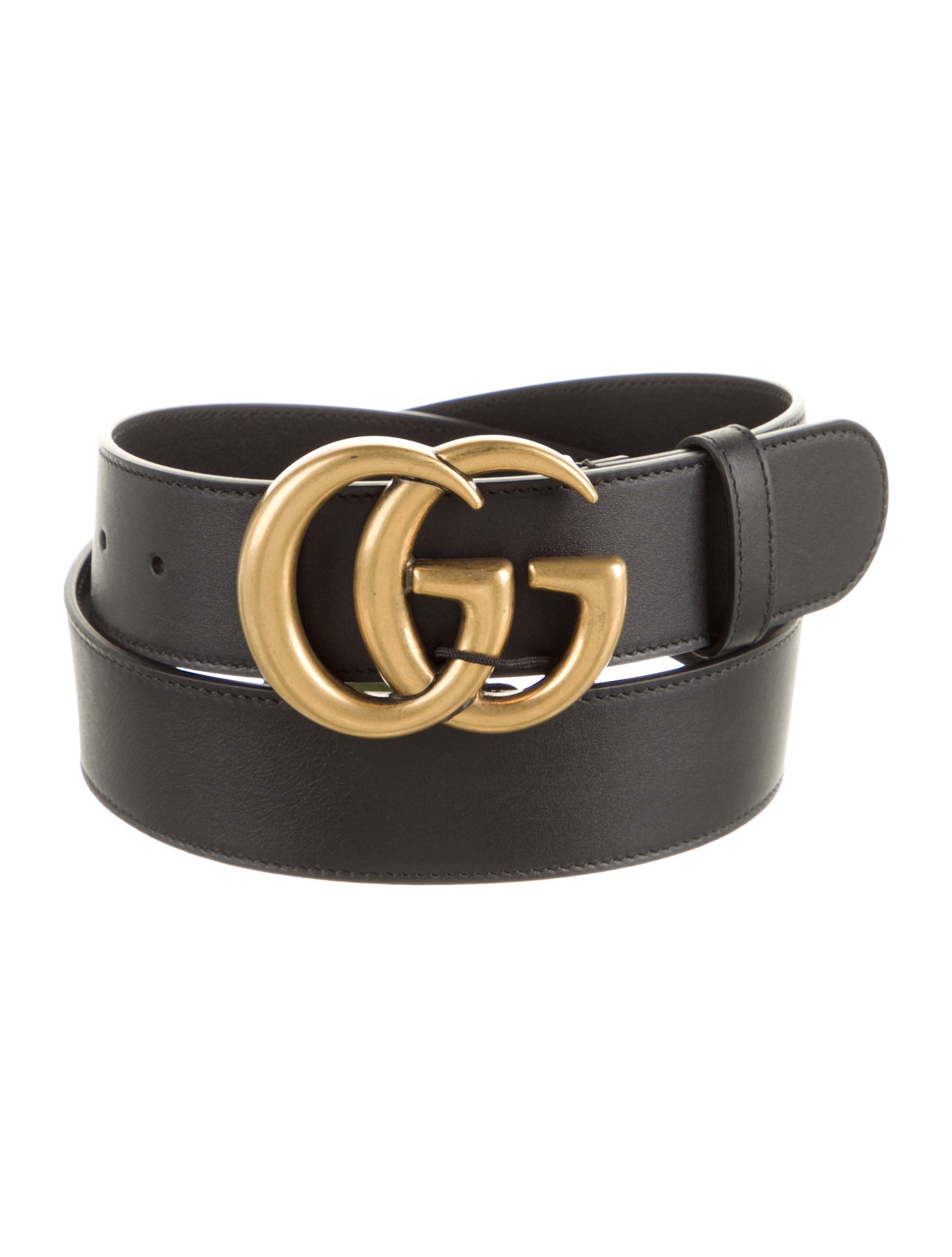 Gucci Double G Logo Leather Belt