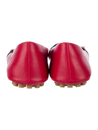 Gucci Sylvie Web Accent Leather Mary Jane Flats