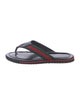 Gucci Web Accent Leather Flip Flops