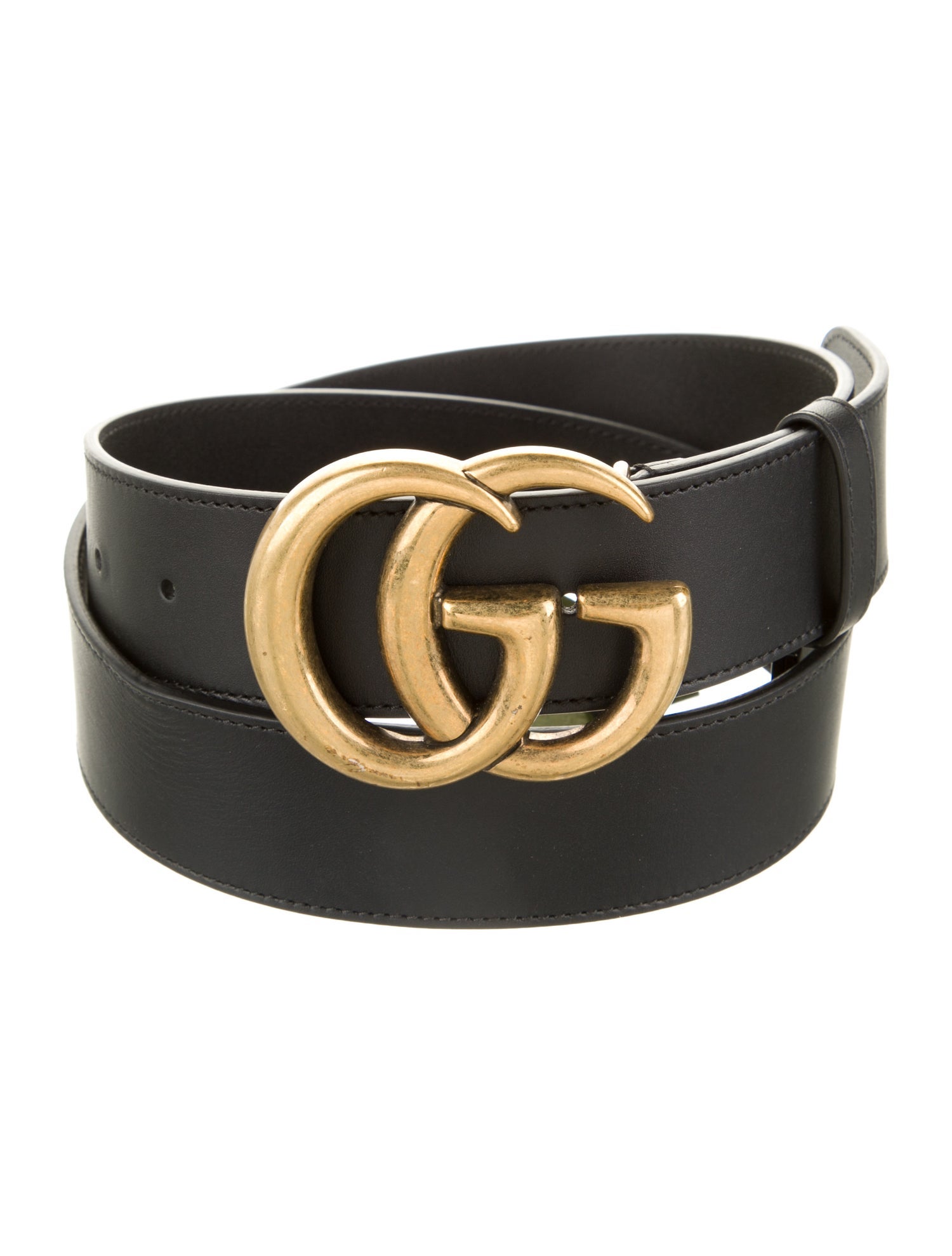 Gucci Double G Logo Calf Leather Belt