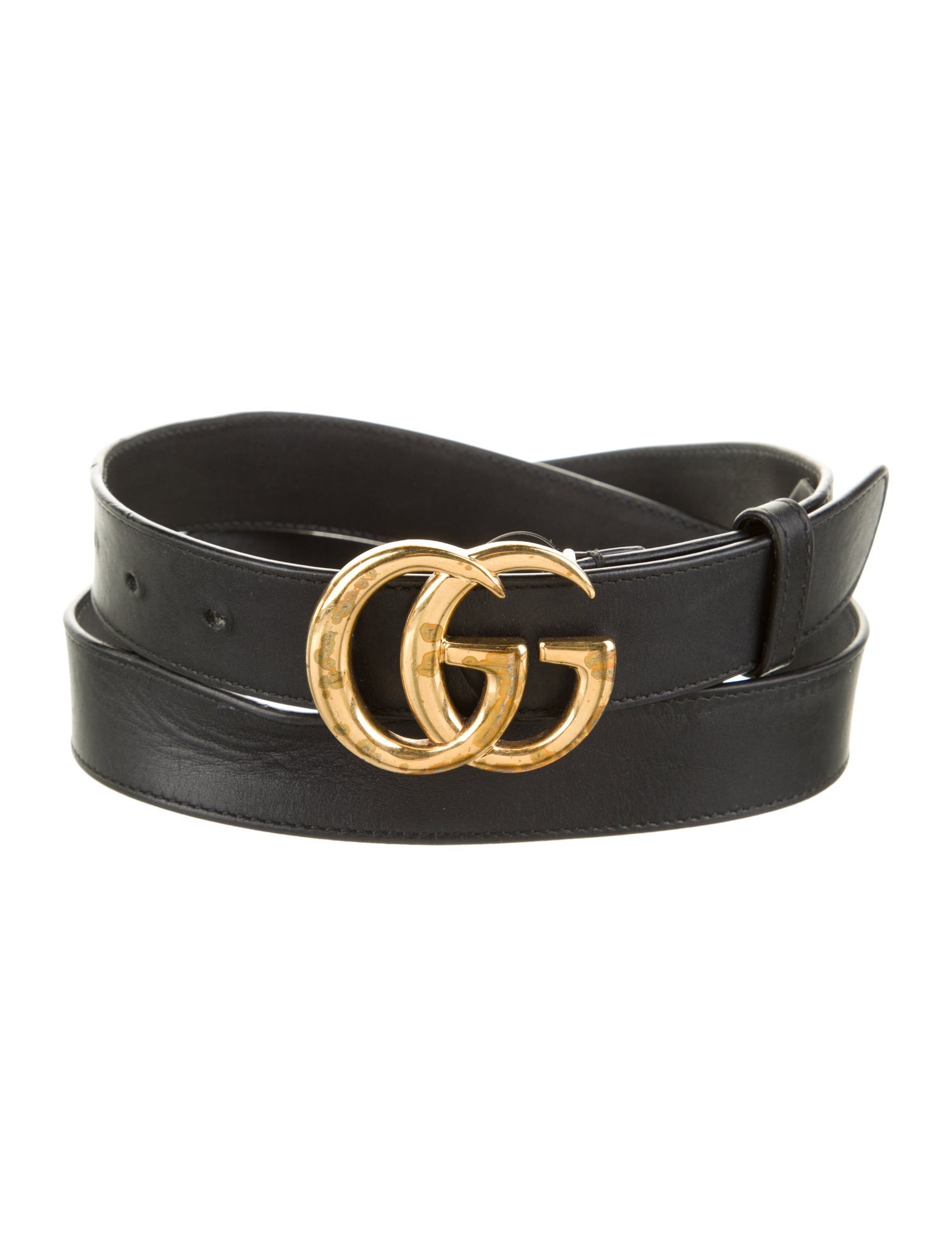 Gucci Double G Logo Calf Leather Belt