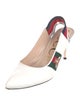 Gucci Web Accent Leather Slingback Pumps