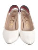 Gucci Web Accent Leather Slingback Pumps