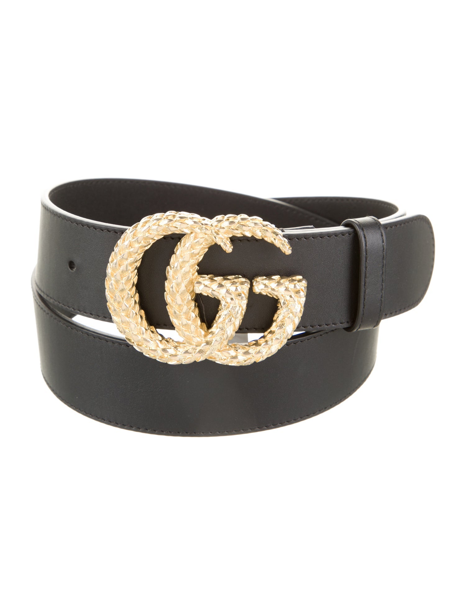 Gucci Double G Logo Calf Leather Waist Belt