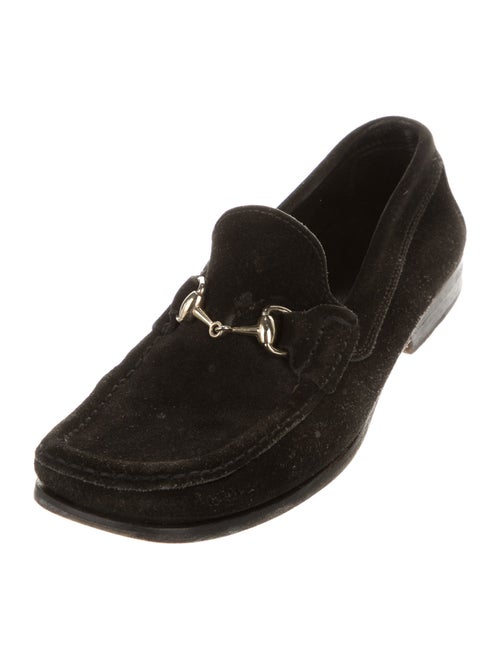 Gucci Horsebit Accent Suede Loafers