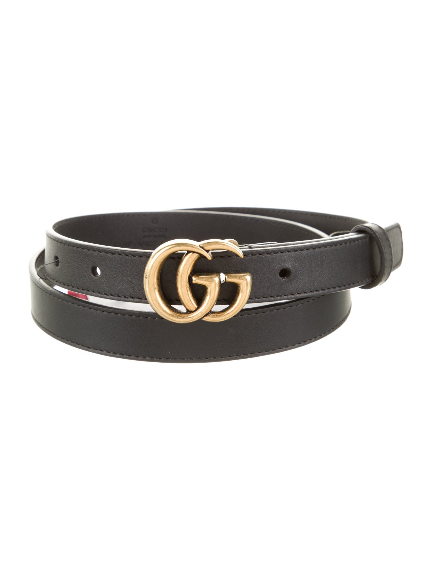 Gucci Double G Logo Skinny Belt