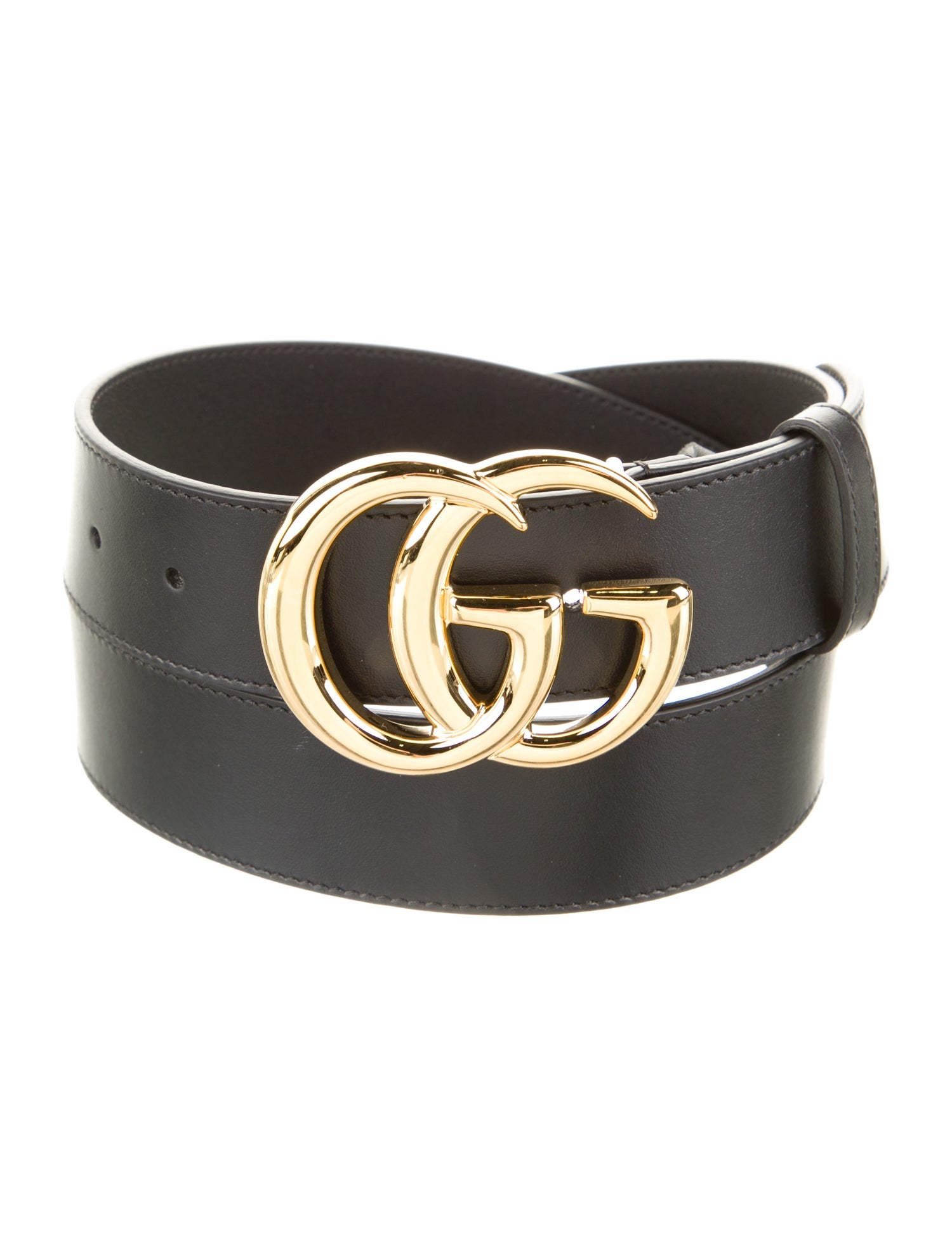 Gucci Double G Logo Calf Leather Waist Belt