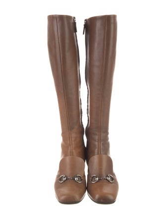 Gucci Horsebit Accent Leather Riding Boots