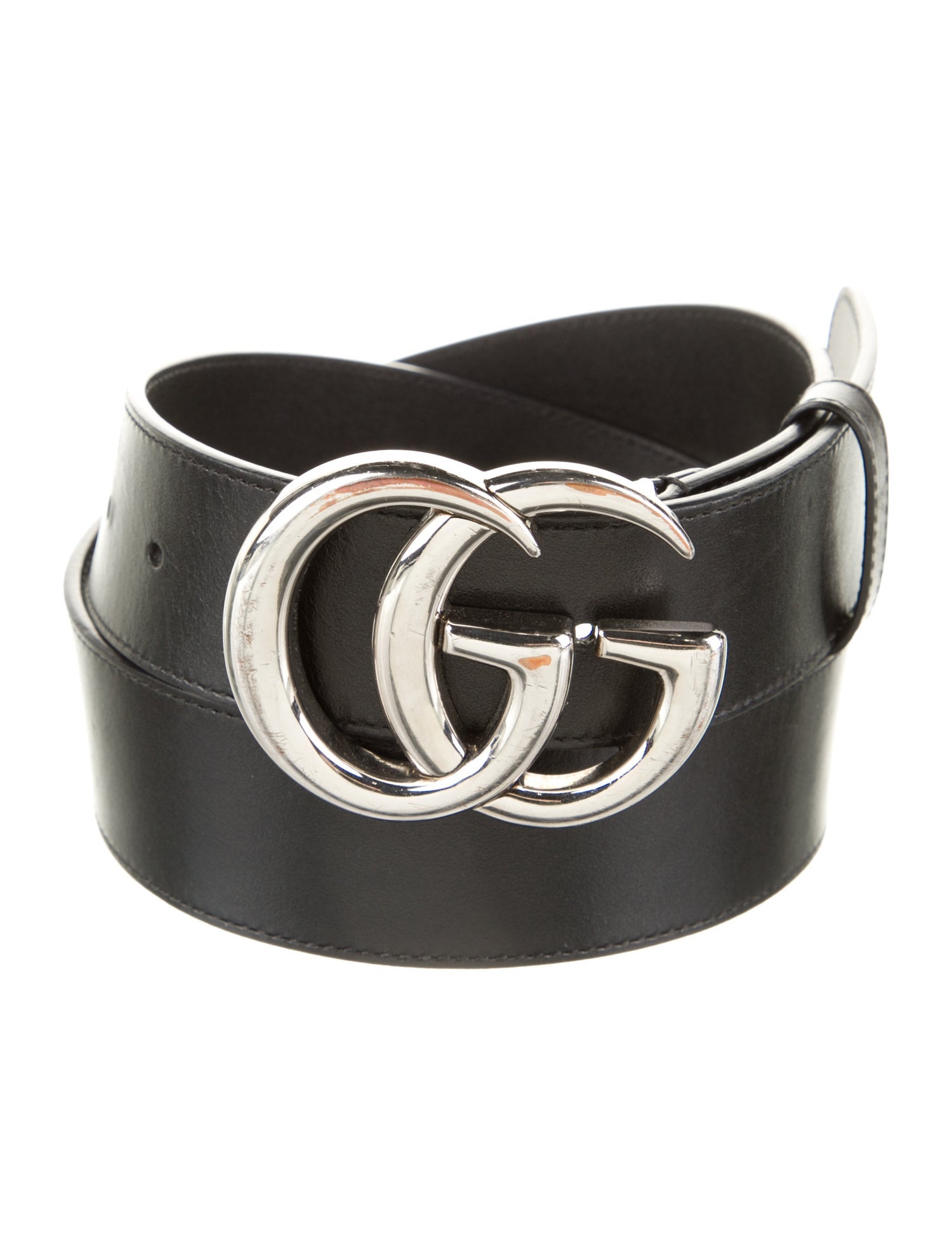 Gucci Double G Logo Leather Belt