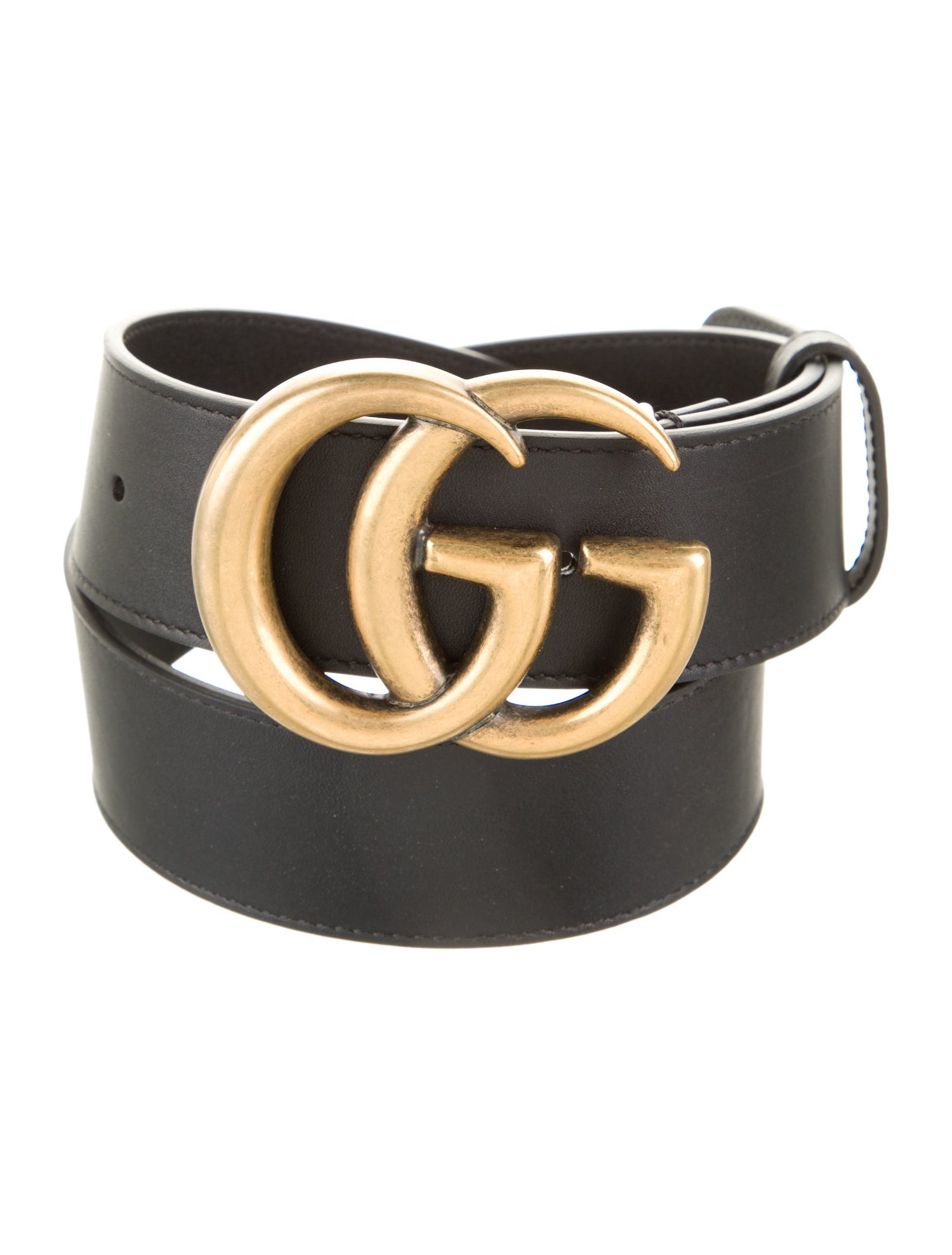 Gucci Double G Logo Calf Leather Waist Belt