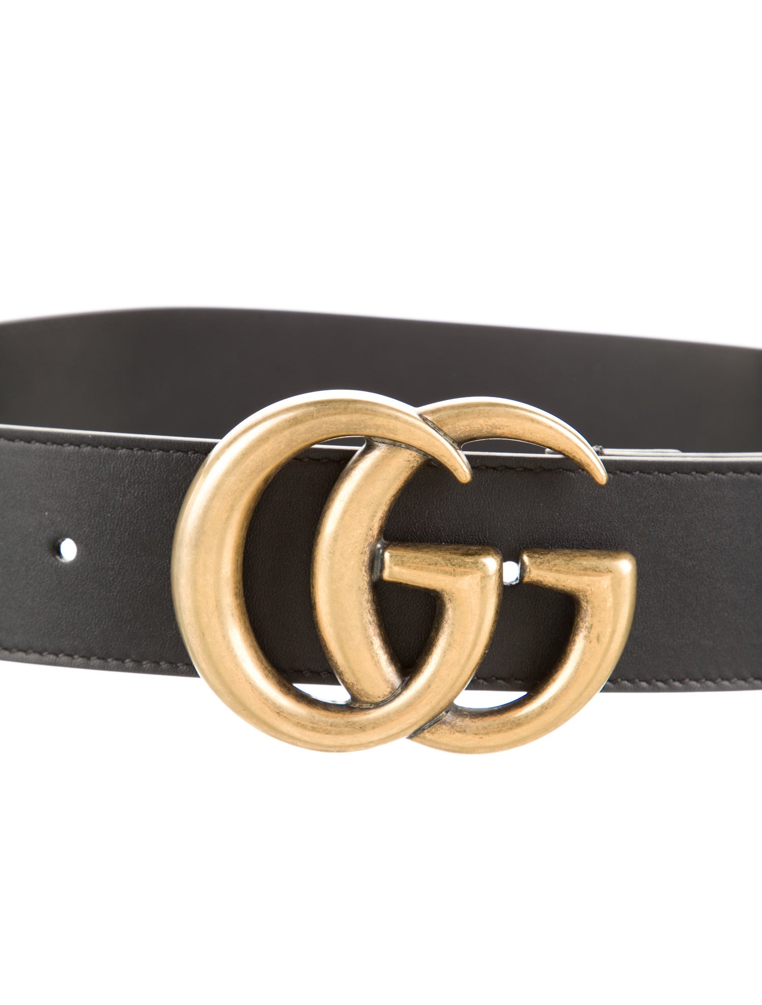 Gucci Double G Logo Calf Leather Waist Belt