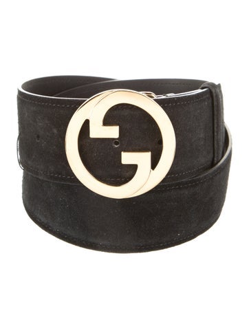 Gucci Belts Interlocking G Logo Suede Belt XS